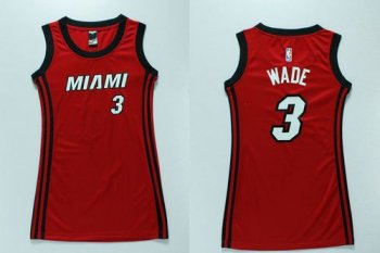 Women's Heat #3 Dwyane Wade Red Dress Stitched NBA Jersey