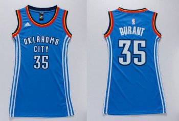 Women's Thunder #35 Kevin Durant Blue Dress Stitched NBA Jersey