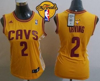 Women's Cavaliers #2 Kyrie Irving Gold Alternate The Finals Patch Stitched NBA Jersey