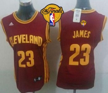 Women's Cavaliers #23 LeBron James Red The Finals Patch Road Stitched NBA Jersey