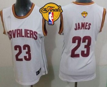 Women's Cavaliers #23 LeBron James White The Finals Patch Home Stitched NBA Jersey