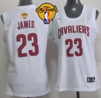 Women's Cavaliers #23 LeBron James White The Finals Patch Fashion Stitched NBA Jersey