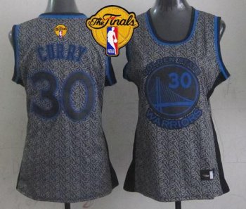 Women's Warriors #30 Stephen Curry Grey The Finals Patch Static Fashion Stitched NBA Jersey