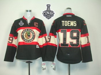 Women's Blackhawks #19 Janathan Toews Black New Third 2015 Stanley Cup Stitched NHL Jersey