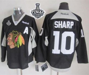 Blackhawks #10 Patrick Sharp Black Practice 2015 Stanley Cup Stitched NHL Jersey