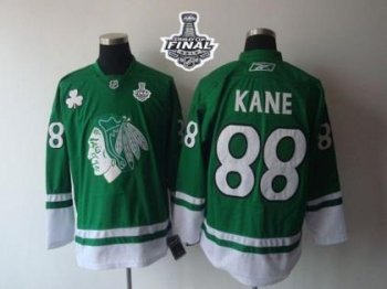 Blackhawks #88 Patrick Kane Green St. Patty's Day 2015 Stanley Cup Stitched NHL Jersey