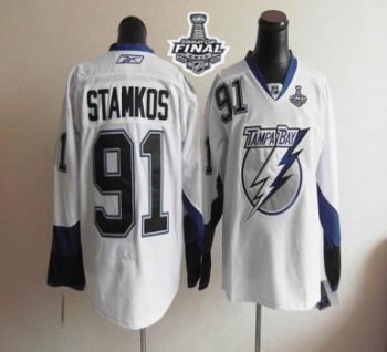 Lightning #91 Steven Stamkos White 2015 Stanley Cup Stitched NHL Jersey