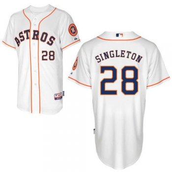 Astros #28 Jon Singleton White Home Cool Base Stitched Baseball Jersey