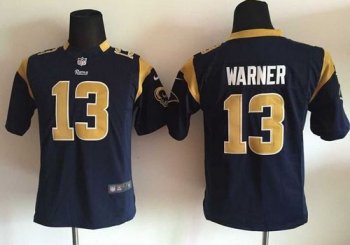 Youth Nike Rams #13 Kurt Warner Navy Blue Team Color Stitched NFL Elite Jersey