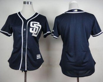 Women's Padres Blank Navy Blue Alt