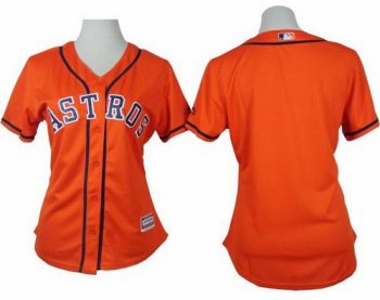 Women's Astros Blank Orange Alternate Stitched Baseball Jersey