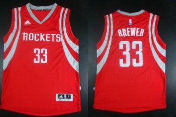 Revolution 30 Rockets #33 Corey Brewer Red Road Stitched NBA Jersey