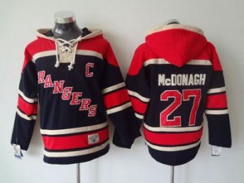 Rangers #27 Ryan McDonagh Blue Sawyer Hooded Sweatshirt Stitched NHL Jersey