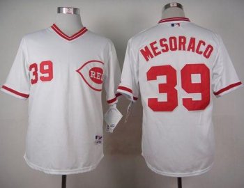 Reds #39 Devin Mesoraco White 1990 Turn Back The Clock Stitched Baseball Jersey