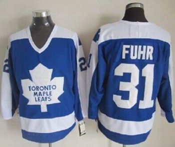 Maple Leafs #31 Grant Fuhr Blue White CCM Throwback Stitched NHL Jersey