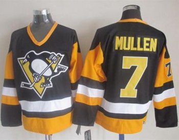 Penguins #7 Joe Mullen Black CCM Throwback Stitched NHL Jersey