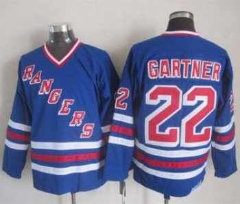 Rangers #22 Mike Gartner Blue CCM Heroes of Hockey Alumni Stitched NHL Jersey