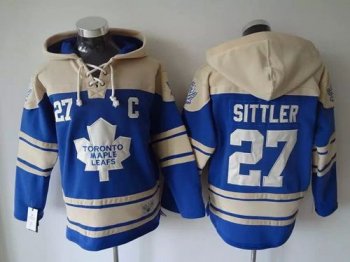 Maple Leafs #27 Darryl Sittler Blue Sawyer Hooded Sweatshirt Stitched NHL Jersey