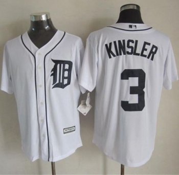 Tigers #3 Ian Kinsler New White Cool Base Stitched Baseball Jersey