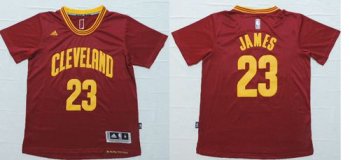 Cavaliers #23 LeBron James Red Short Sleeve Stitched NBA Jersey