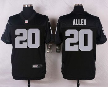 Nike Raiders #20 Nate Allen Black Team Color Men's Stitched NFL Elite Jersey