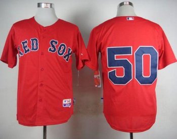 Red Sox #50 Mookie Betts Red Cool Base Stitched Baseball Jersey