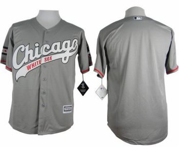 White Sox Blank New Grey Cool Base Stitched Baseball Jersey