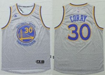 Warriors #30 Stephen Curry Grey Fashion Stitched NBA Jersey