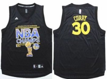 Warriors #30 Stephen Curry Black 2015 NBA Finals Champions Stitched NBA Jersey