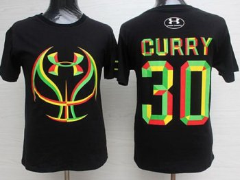 Warriors #30 Stephen Curry Black Candy Under Armour Stitched NBA Jersey