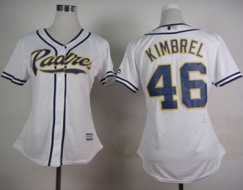 Women's Padres #46 Craig Kimbrel White Home Stitched Baseball Jersey