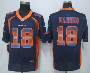 Nike Broncos #18 Peyton Manning Navy Blue Alternate Men's Stitched NFL Limited Strobe Jersey