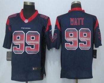 Nike Texans #99 J.J. Watt Navy Blue Team Color Men's Stitched NFL Limited Strobe Jersey