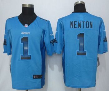 Nike Panthers #1 Cam Newton Blue Alternate Men's Stitched NFL Limited Strobe Jersey