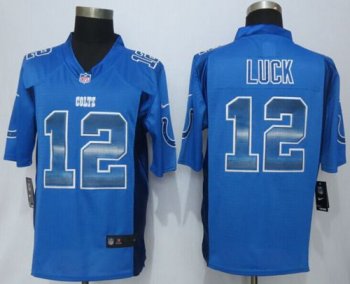 Nike Colts #12 Andrew Luck Royal Blue Team Color Men's Stitched NFL Limited Strobe Jersey