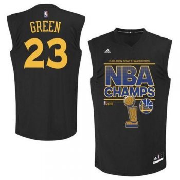 Warriors #23 Draymond Green Black 2015 NBA Finals Champions Stitched NBA Jersey