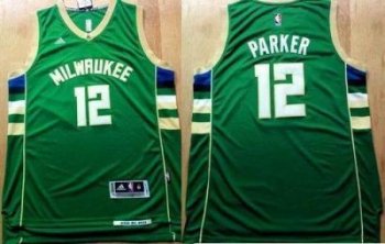 Revolution 30 Bucks #12 Jabari Parker Green Stitched NBA Jersey