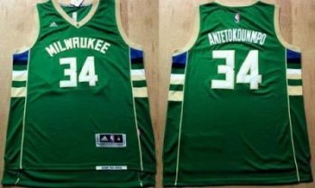 Revolution 30 Bucks #34 Giannis Antetokounmpo Green Stitched NBA Jersey