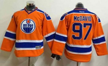 Youth Oilers #97 Connor McDavid Orange Stitched NHL Jersey