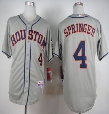 Astros #4 George Springer Grey Cool Base Stitched Baseball Jersey