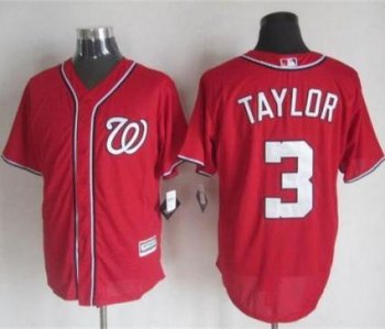 Nationals #3 Michael Taylor Red New Cool Base Stitched Baseball Jersey