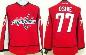 Capitals #77 T.J Oshie Red Stitched NHL Jersey