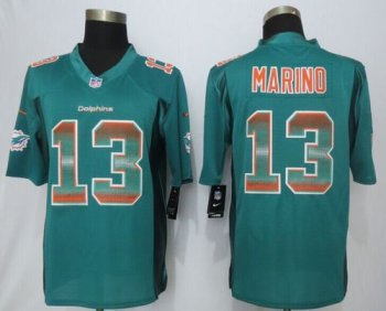 Nike Dolphins #13 Dan Marino Aqua Green Team Color Men's Stitched NFL Limited Strobe Jersey