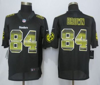 Nike Steelers #84 Antonio Brown Black Team Color Men's Stitched NFL Limited Strobe Jersey