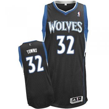 Timberwolves #32 Karl-Anthony Towns Black Stitched NBA Jersey