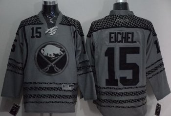 Sabres #15 Jack Eichel Charcoal Cross Check Fashion Stitched NHL Jersey