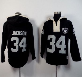 Oakland Raiders #34 Bo Jackson Black Player Winning Method Pullover NFL Hoodie