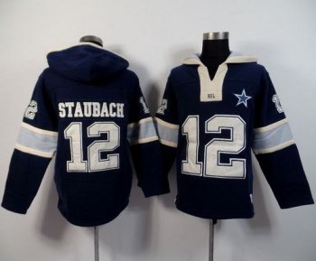 Dallas Cowboys #12 Roger Staubach Navy Blue Player Winning Method Pullover NFL Hoodie