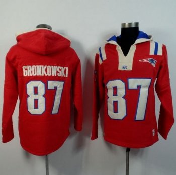 New England Patriots #87 Rob Gronkowski Red Player Winning Method Pullover NFL Hoodie