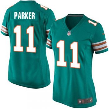 Women's Nike Dolphins #11 DeVante Parker Aqua Green Alternate Stitched NFL Elite Jersey